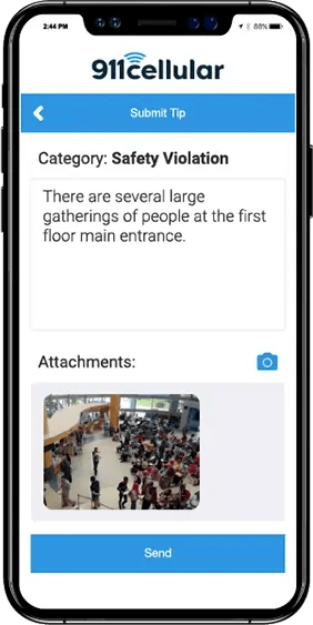 mobile safety app emergency security 911cellular submit tip