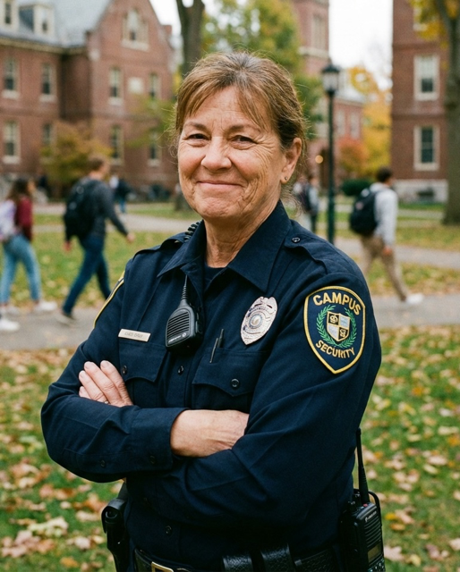 Campus security smiling at camera