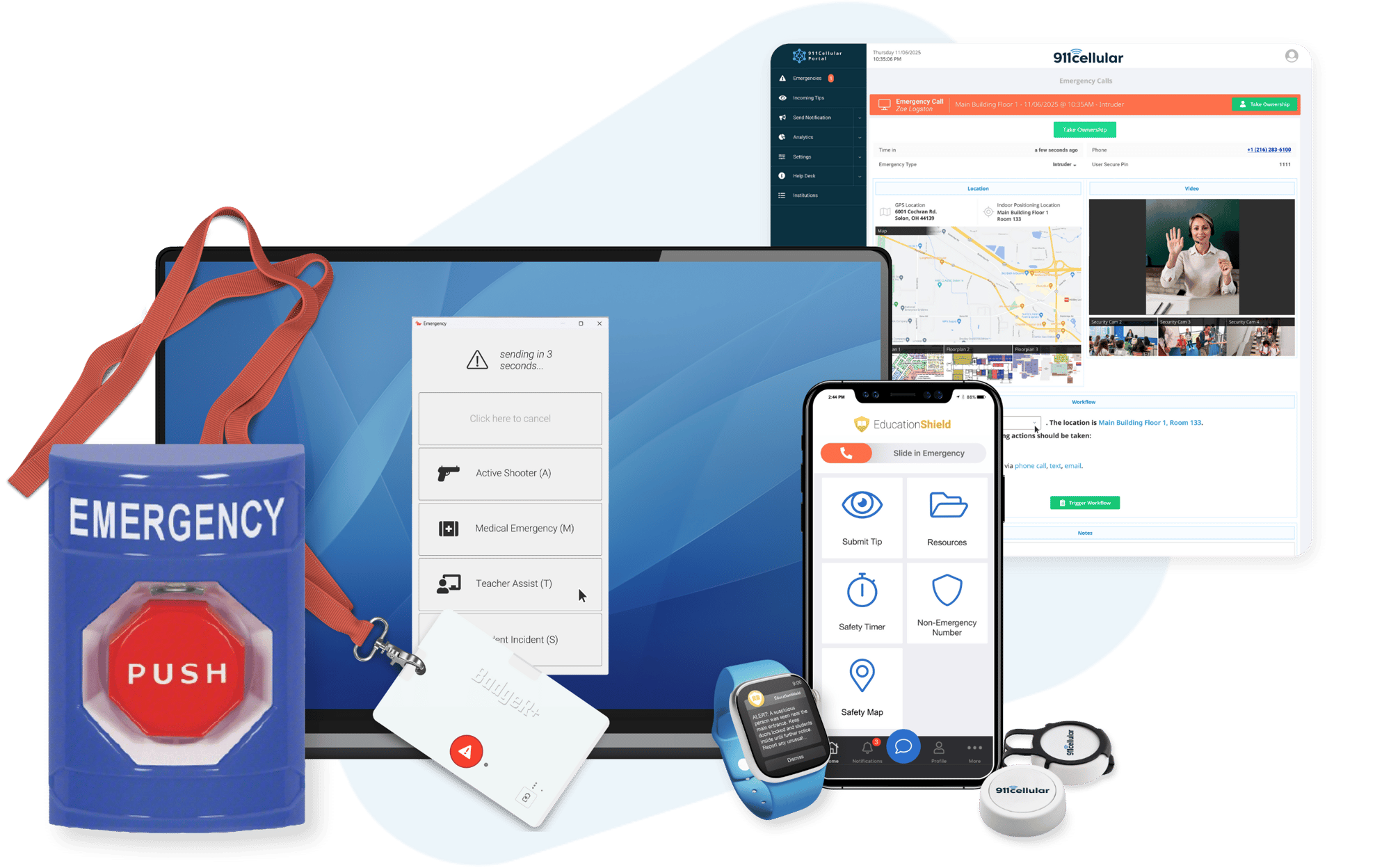 Full 911Cellular Safety Platform for K-12 School Safety