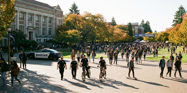 Campus Safety Team on a Busy College Campus