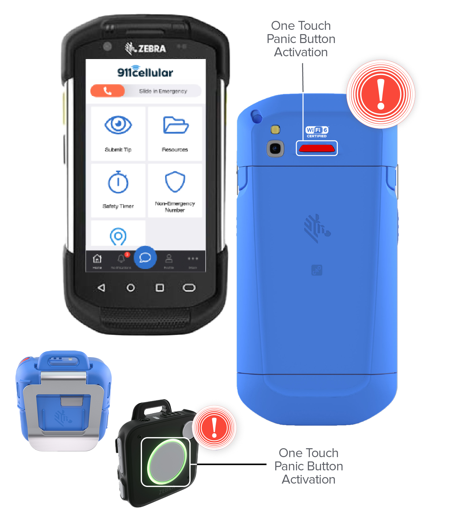 Zebra Devices Featuring the 911Cellular Integration