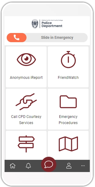 OCCC Shield home screen