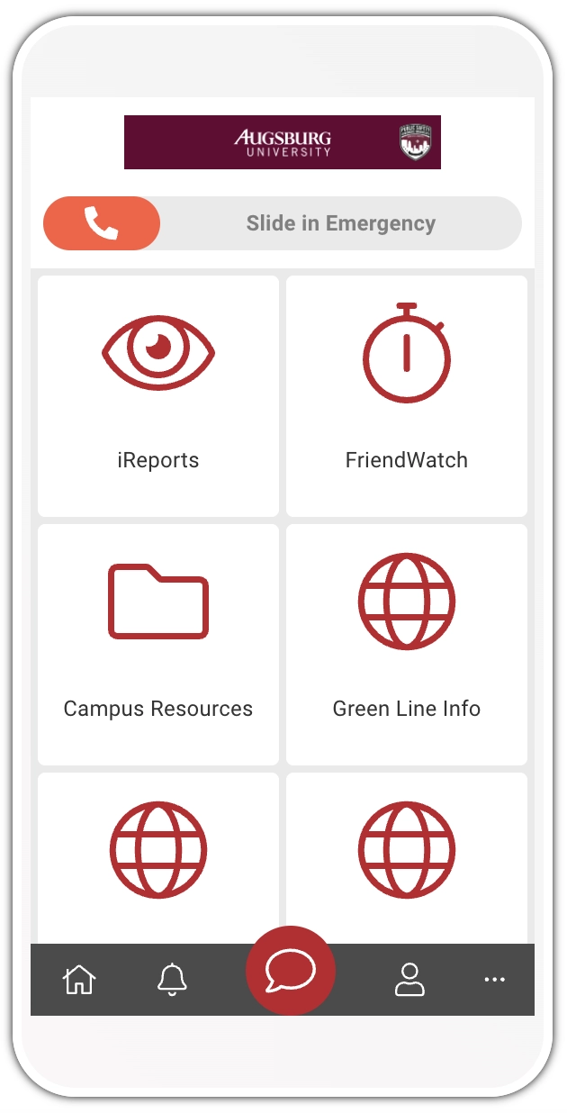 CampusShield home screen
