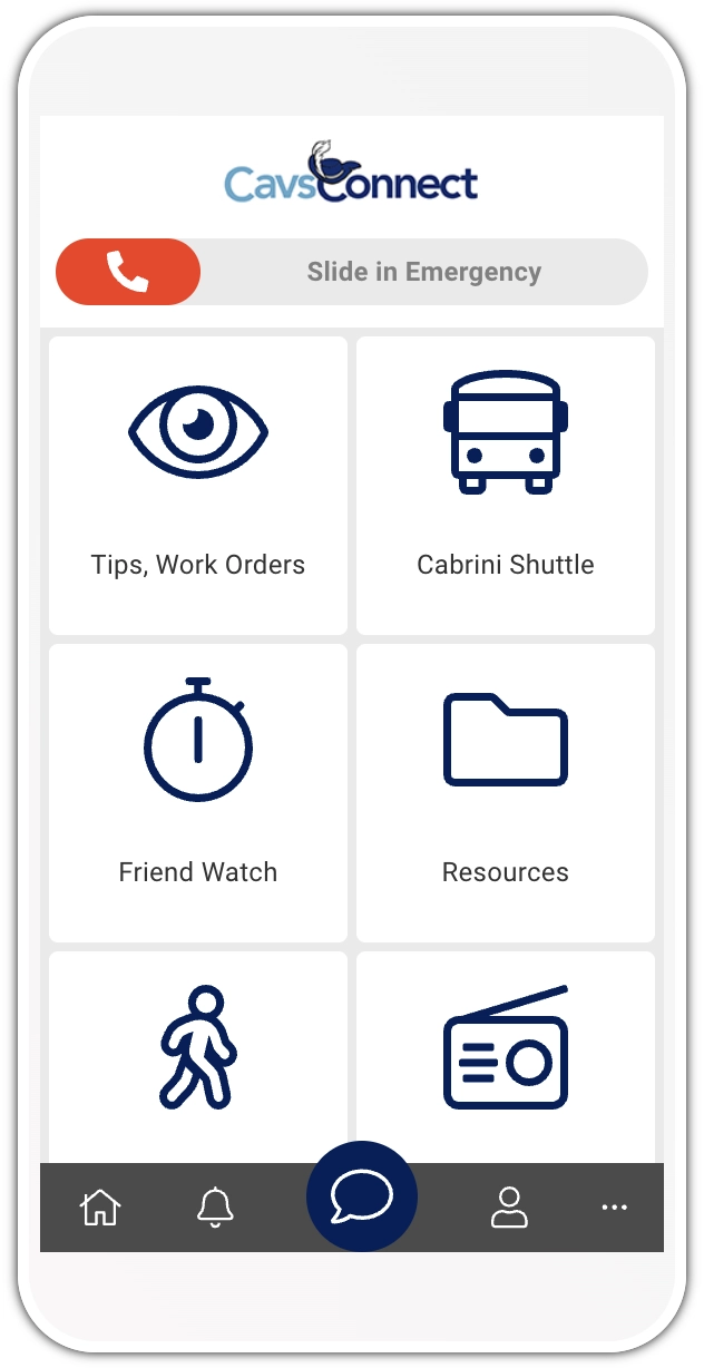 CampusShield home screen