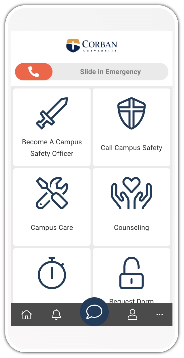CampusShield home screen