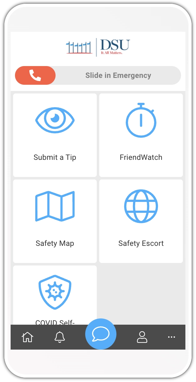 CampusShield home screen