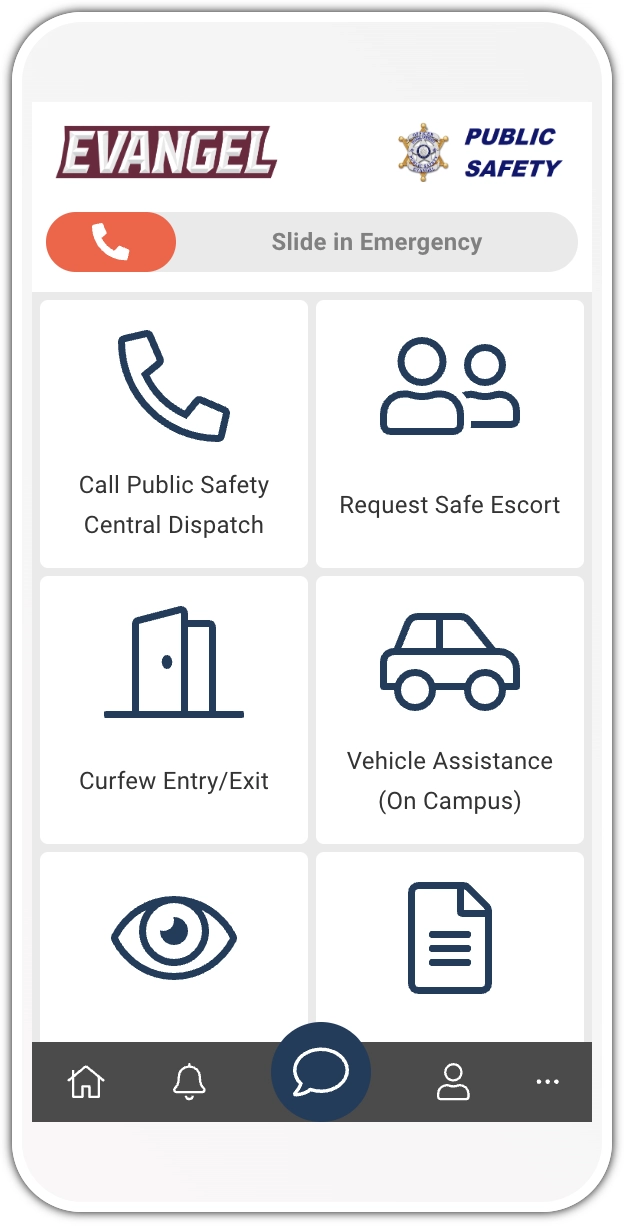 CampusShield home screen