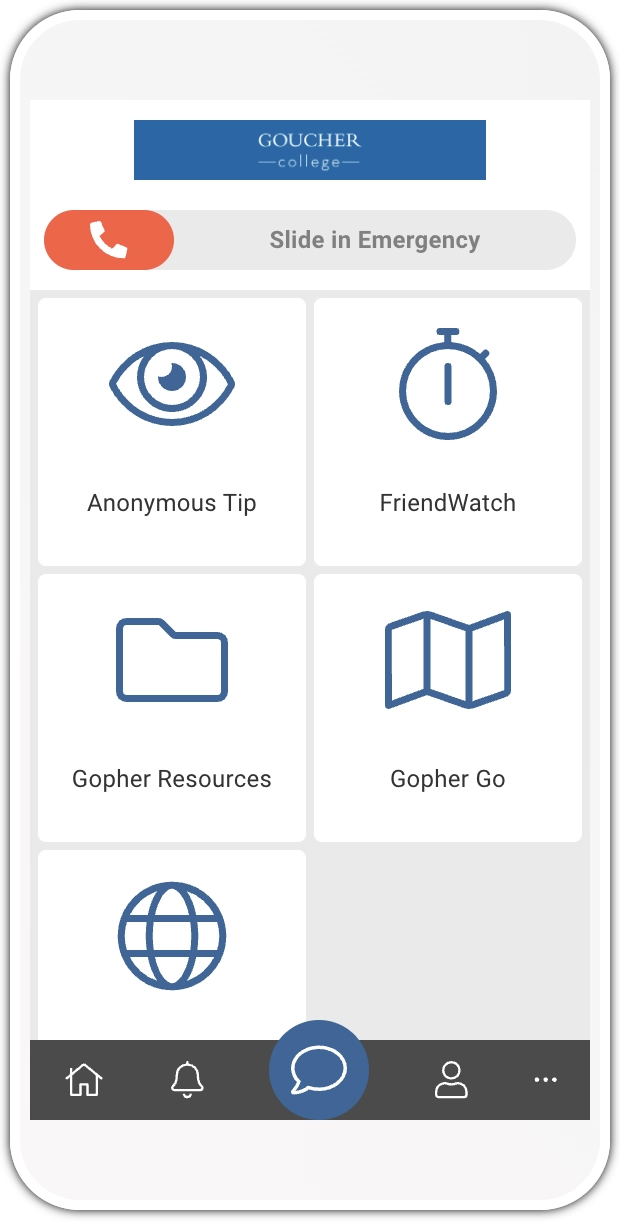 CampusShield home screen