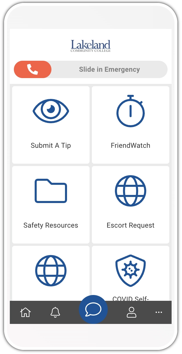 Lakeland Safe home screen