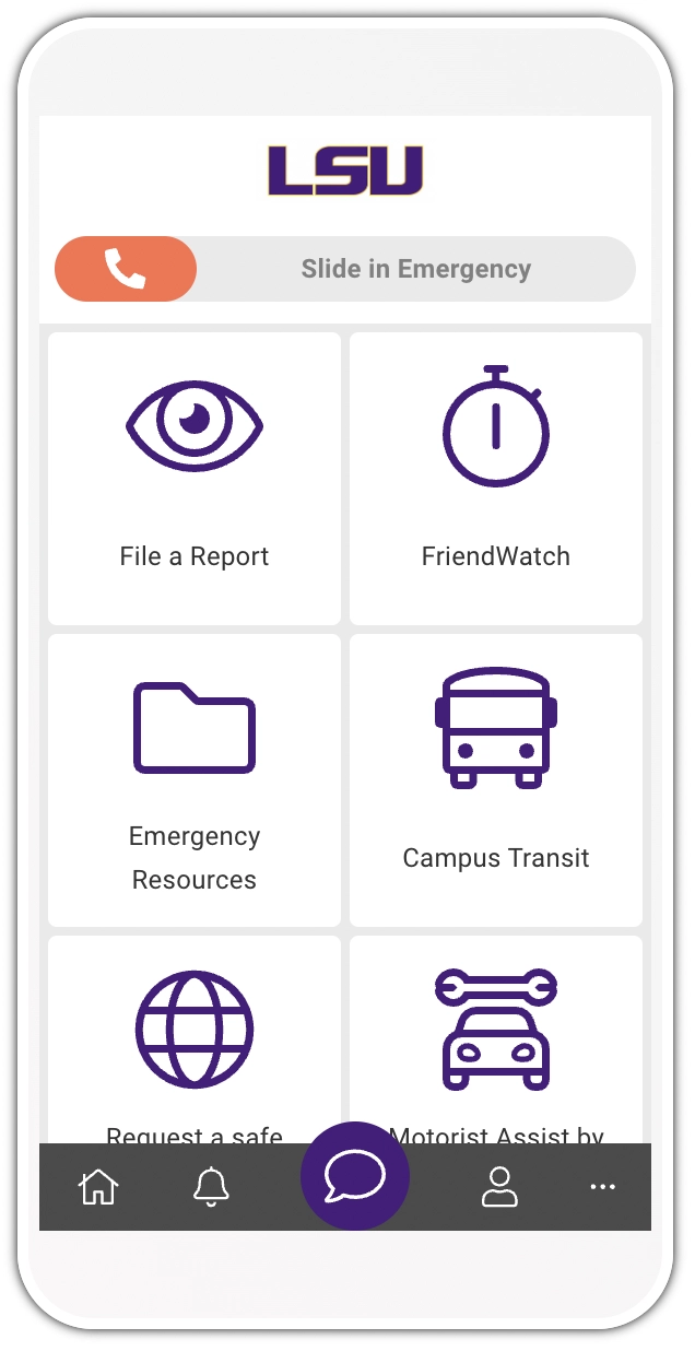 LSU Shield home screen
