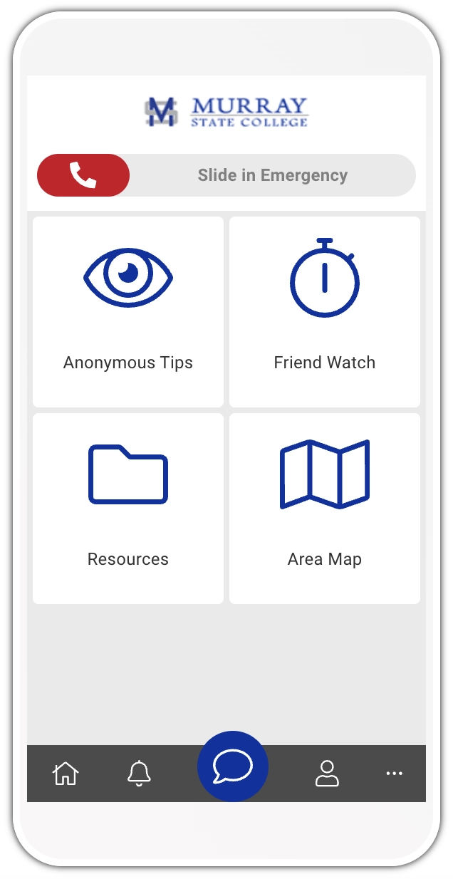 CampusShield home screen