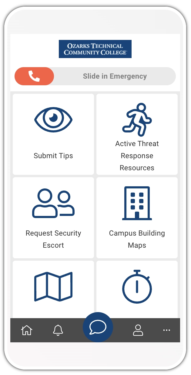 CampusShield home screen