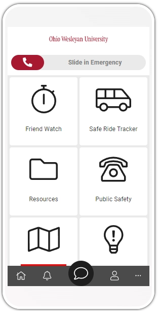 CampusShield home screen