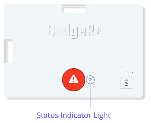 image of the BadgeR+ battery indicator lights